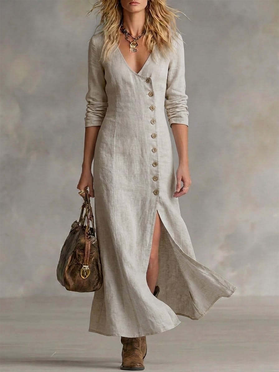 Fashionable Casual Cotton Linen Long Sleeve Womens