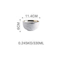 Marble Effect Ceramic Bowls & Plates Tableware Set