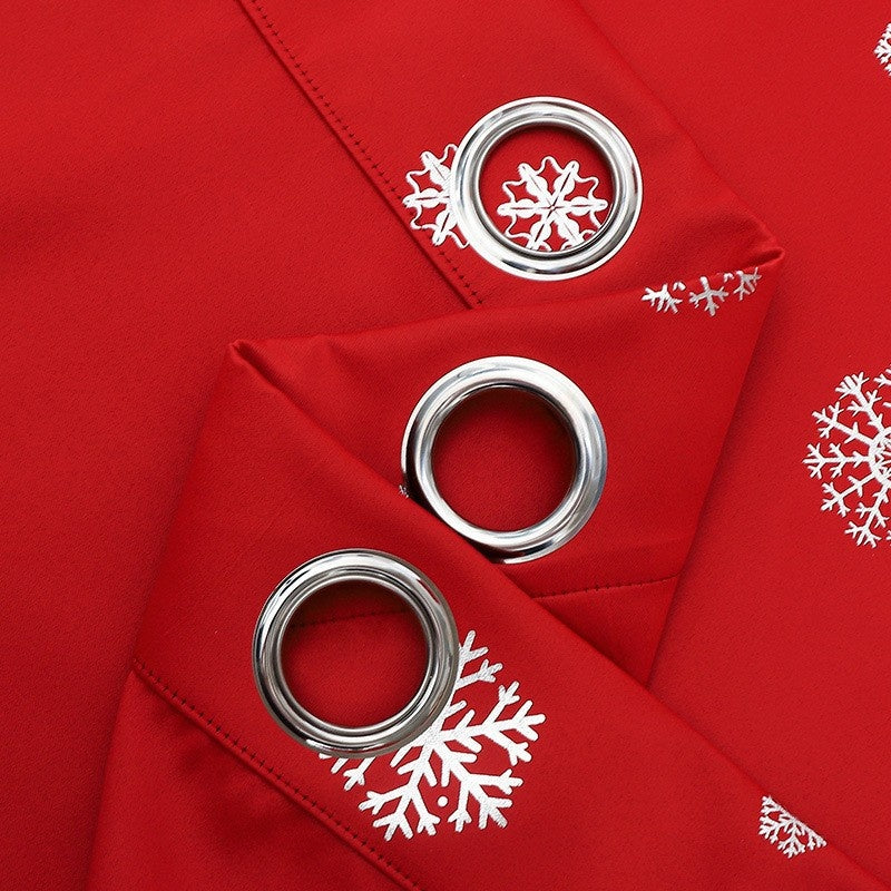 Short Hole Free Snowflake Shade Cloth Curtain