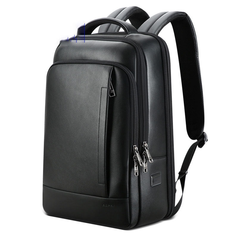 Men's Waterproof Leather Business Backpack