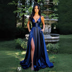 Women's Strap Solid Color V-Neck Dress
