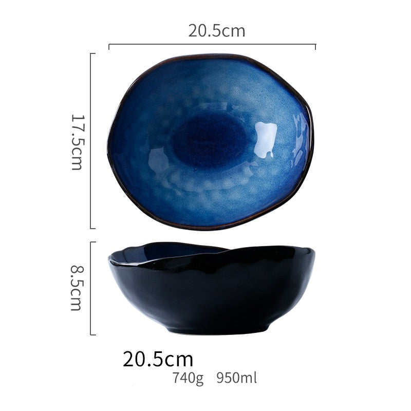 Irregular Ceramic Flat Dinner Plates — Western Style