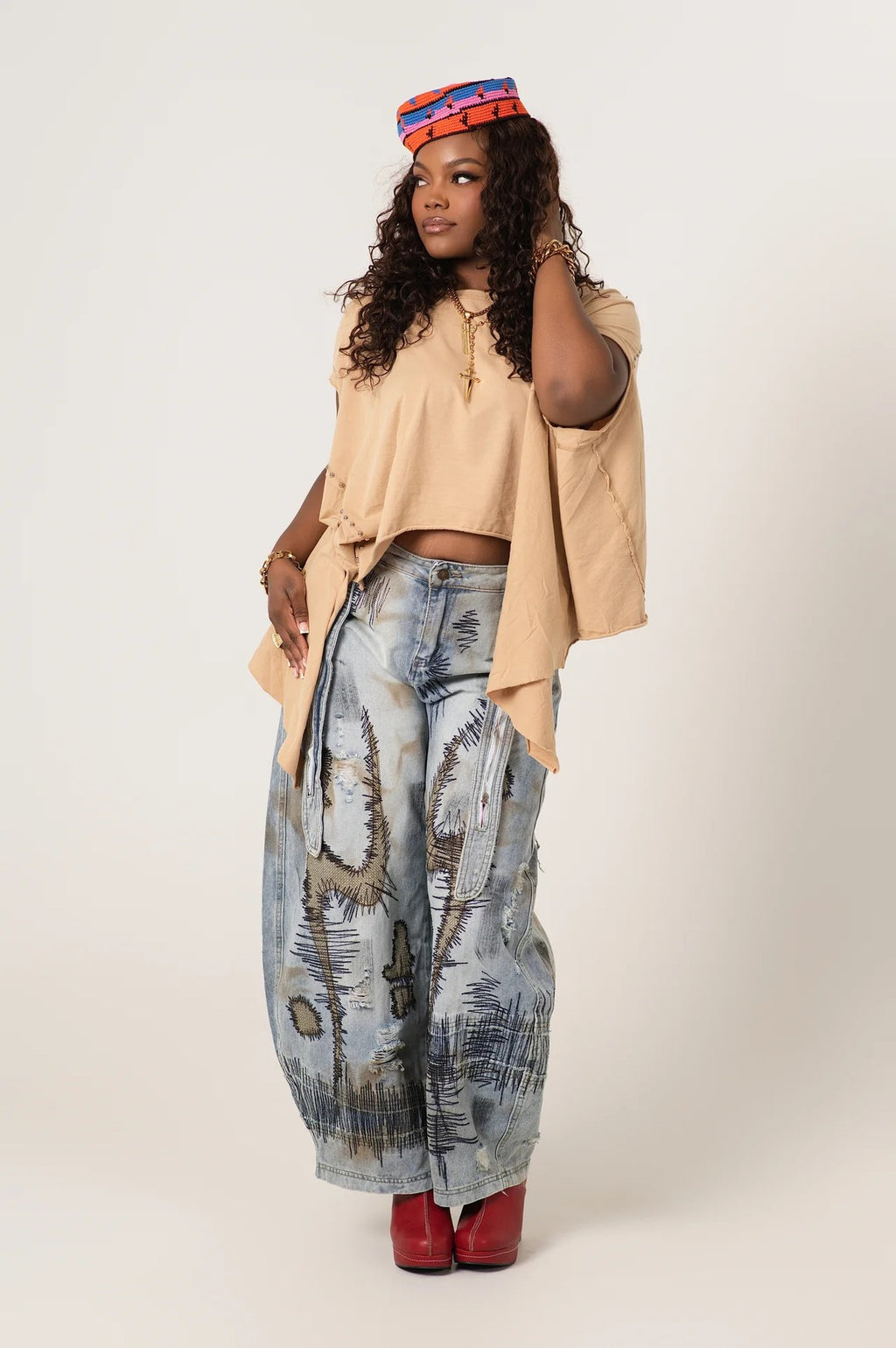 Women's Wide Leg Boot Cut Stone Washed Jeans