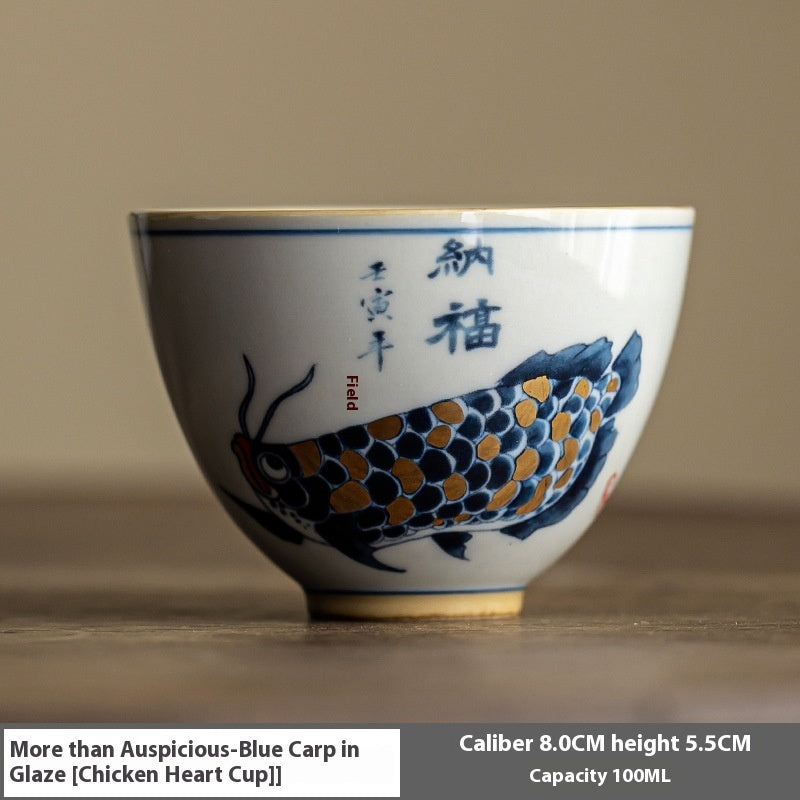 Retro Year of the Fish Ceramic Tea Cup