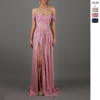 Sequin Maxi Ball Gown Prom Dress Slit