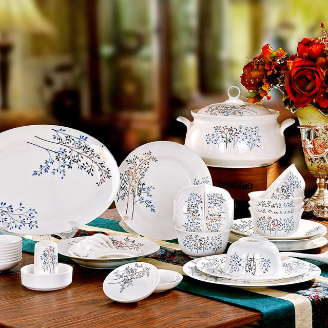 Bone China Ceramic Bowls & Saucers Set