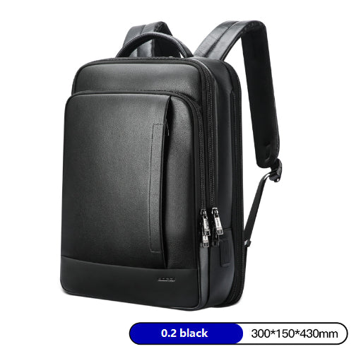 Men's Waterproof Leather Business Backpack