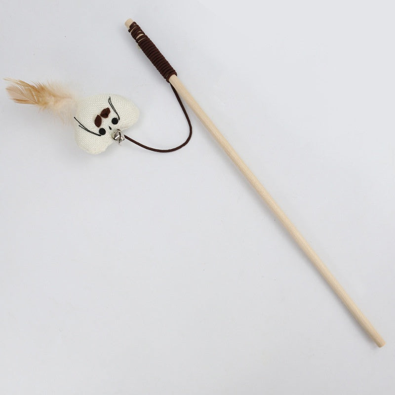 Colourful Feather Teaser Rod Cat Toy