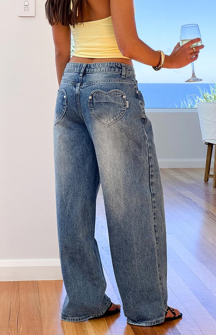 Women's Washed Vintage Denim Jeans