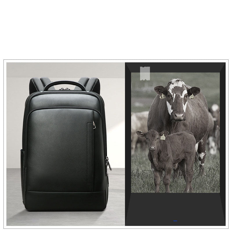 Men's Waterproof Leather Business Backpack