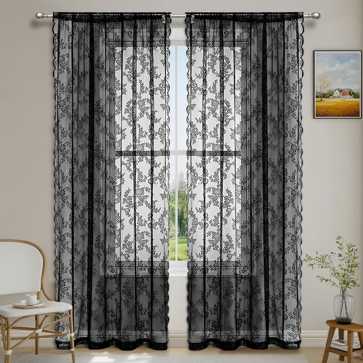 Vintage Lace Half Shade Curtain Lace De