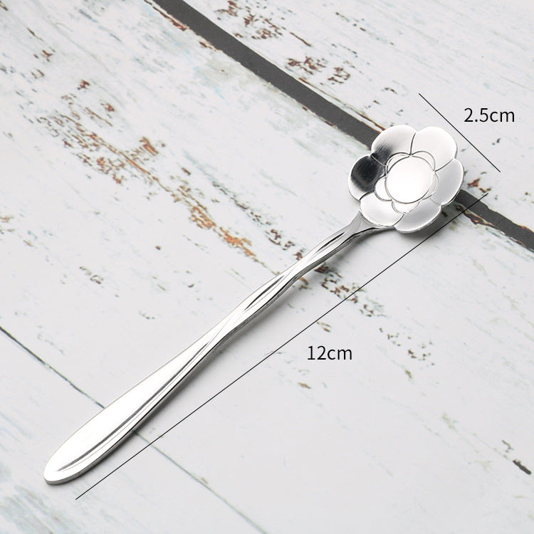 Teaspoons Rose Shaped Flower Stainless Steel Kitchen