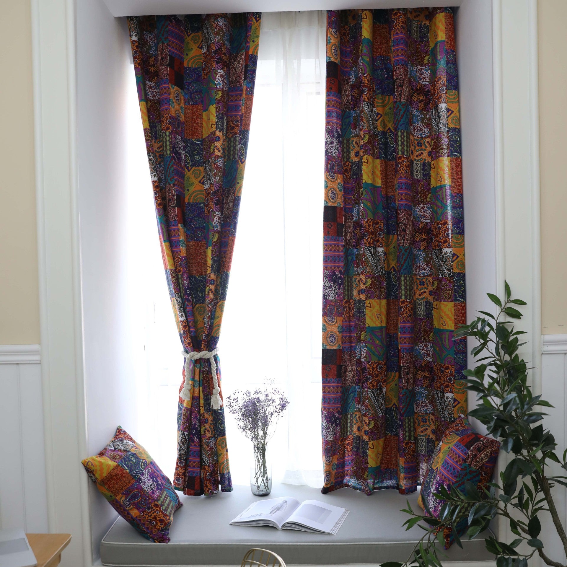 Bohemian Retro Style Study Cotton Linen Curtain