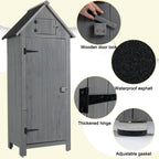 Wooden Outdoor Storage Cabinet & Tool Shed