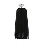 Womens Holiday Halterneck Lace Up Backless Short