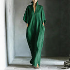 Womens Fashion V Neck Casual Loose Dress
