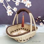 Hand-Woven Hemp Rope Pastoral Storage Basket