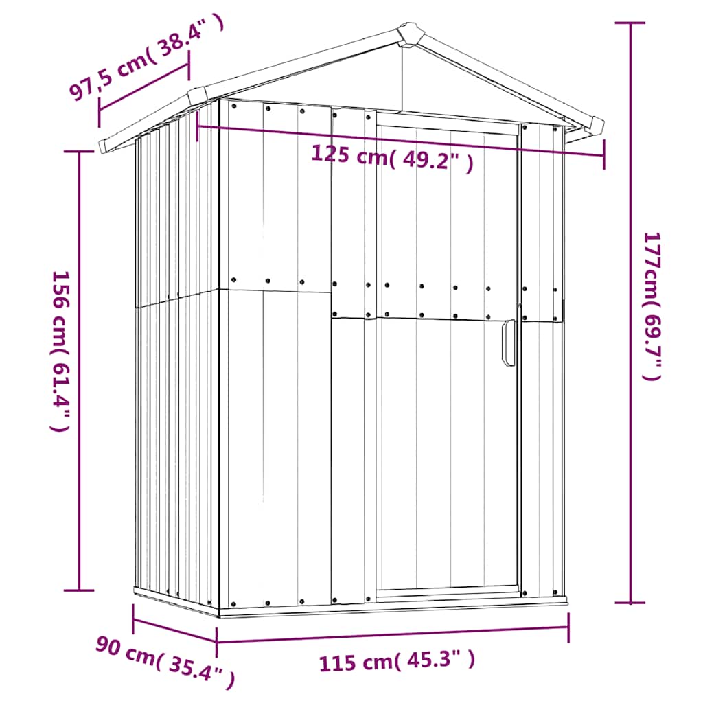 Garden Shed 126X97 Galvanized