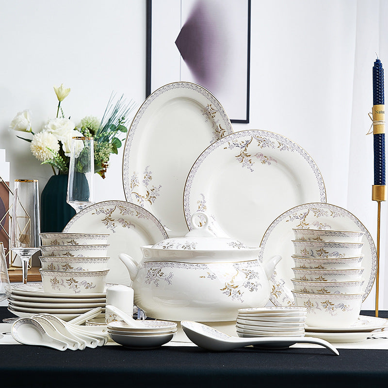 Bone China Ceramic Bowls & Saucers Set
