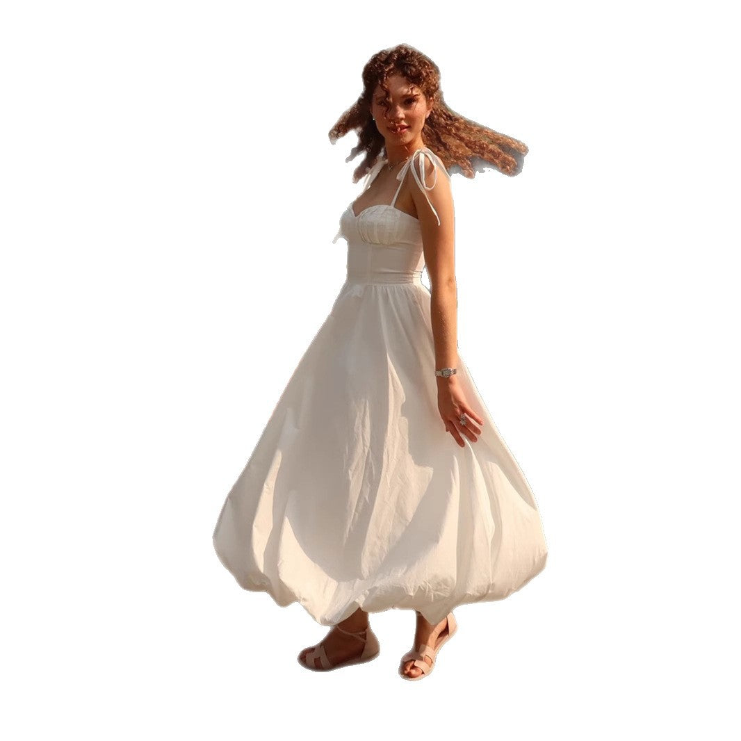 Fitted Waist Bubble Cotton Womens Skirt