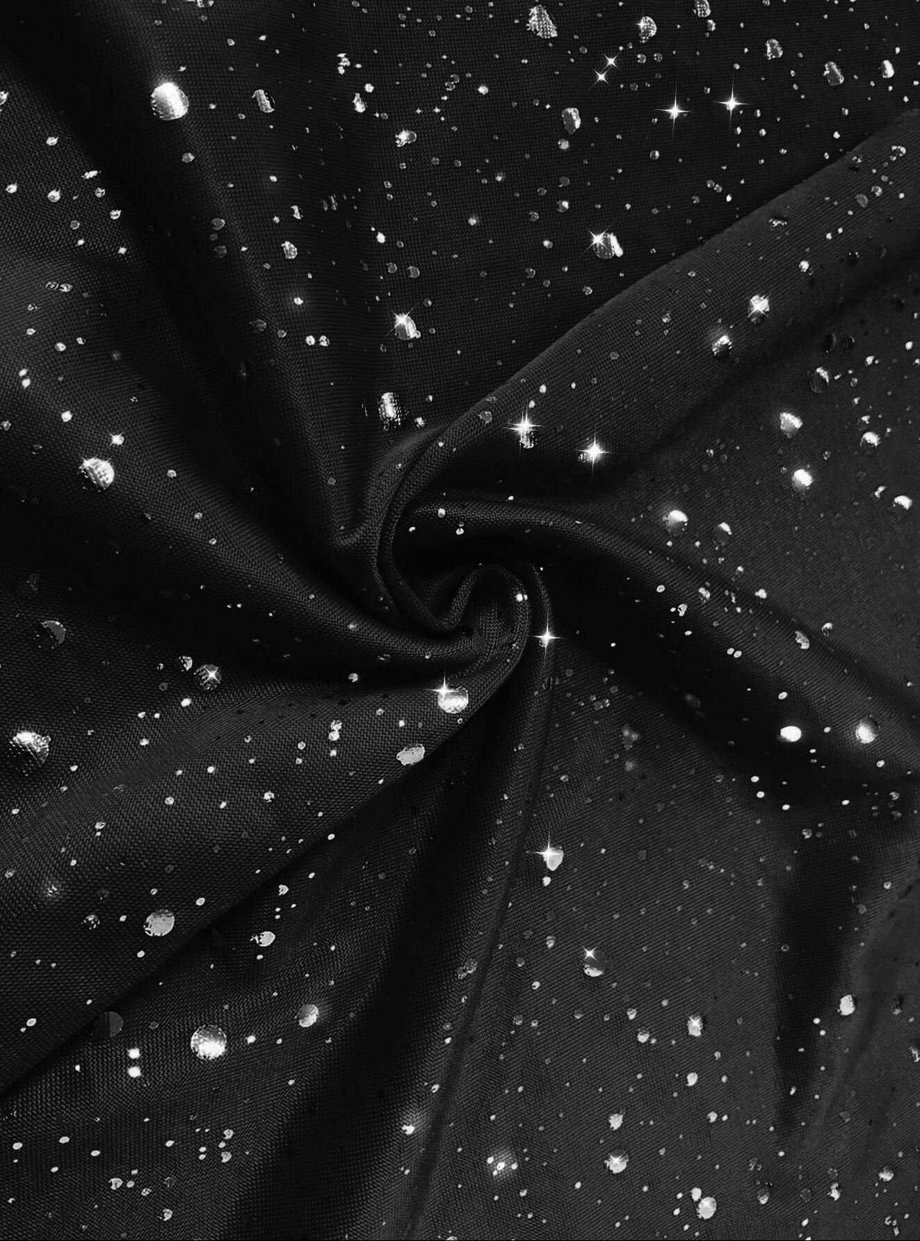 Elegant Sparkling Ruffled Hem Foil Stamped Dress