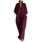 Womens Fashion V Neck Casual Loose Dress