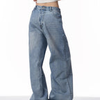 Women's Retro Reversible Design Washed Denim Jeans