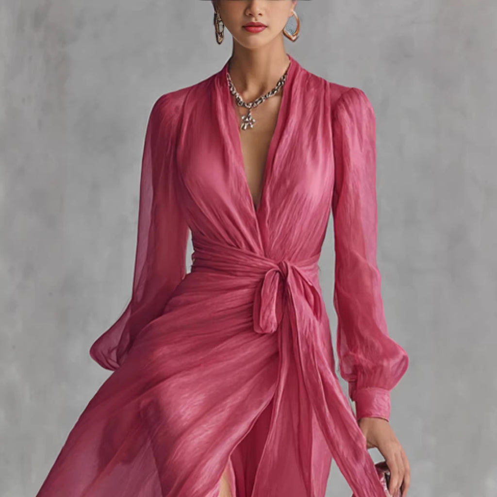 Casual Court Style V Neck Lace Up