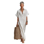 Womens Loose Long Batwing Sleeve Dress