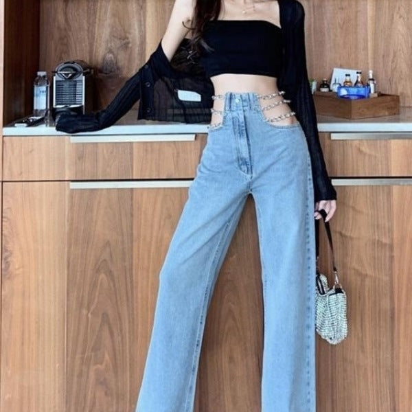 Women's Spicy Girl Wide Leg Denim Jeans