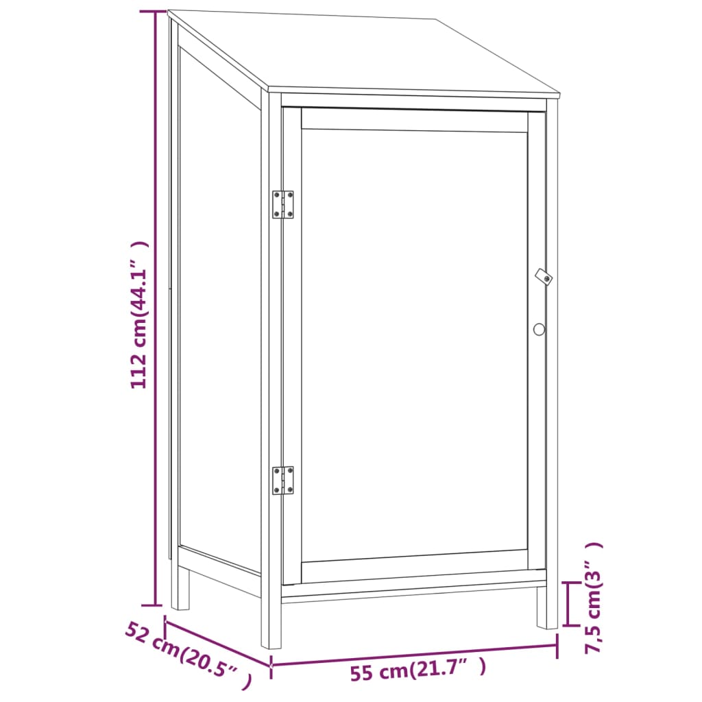 Solid Fir Wood Garden Shed 55cm