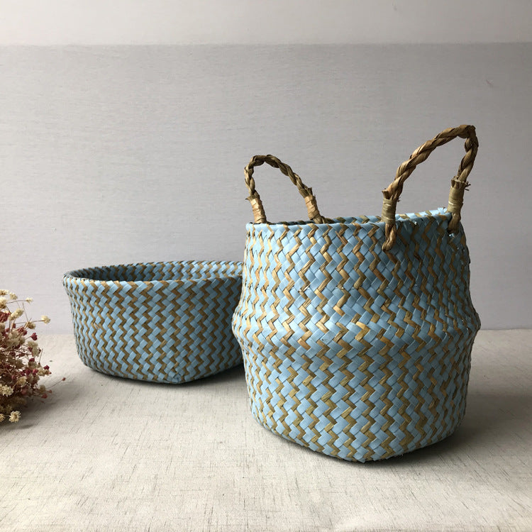 Handmade Foldable Bamboo Laundry Storage Basket