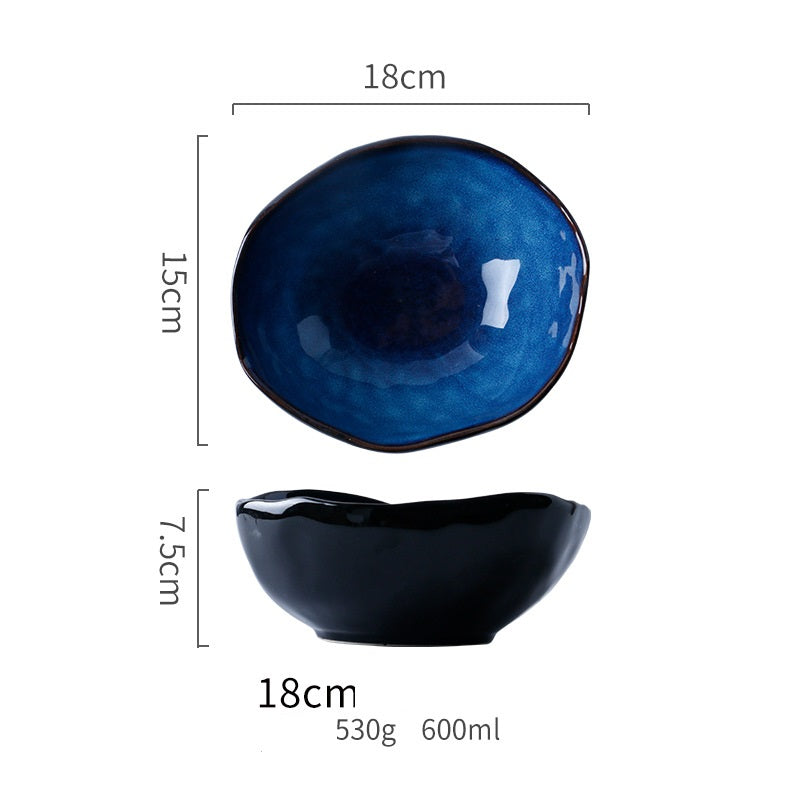 Irregular Ceramic Flat Dinner Plates — Western Style
