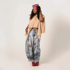 Women's Wide Leg Boot Cut Stone Washed Jeans
