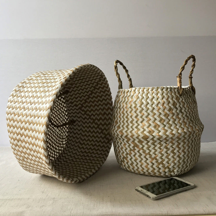 Handmade Foldable Bamboo Laundry Storage Basket