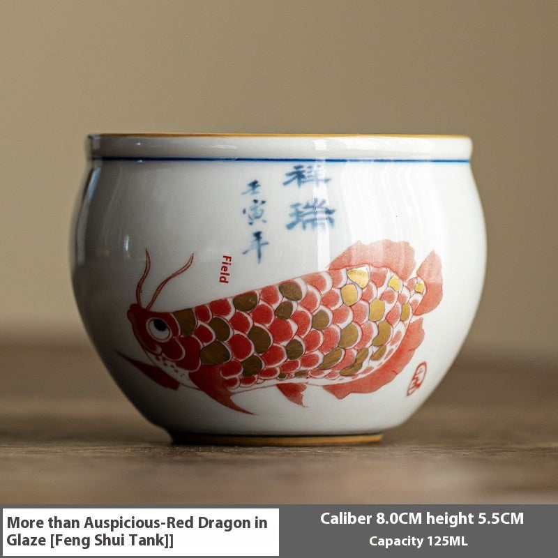 Retro Year of the Fish Ceramic Tea Cup