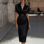 Womens Slim Fit Waist Cinching Dress