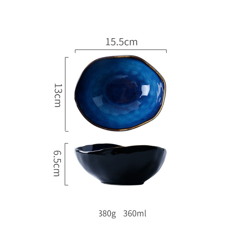 Irregular Ceramic Flat Dinner Plates — Western Style