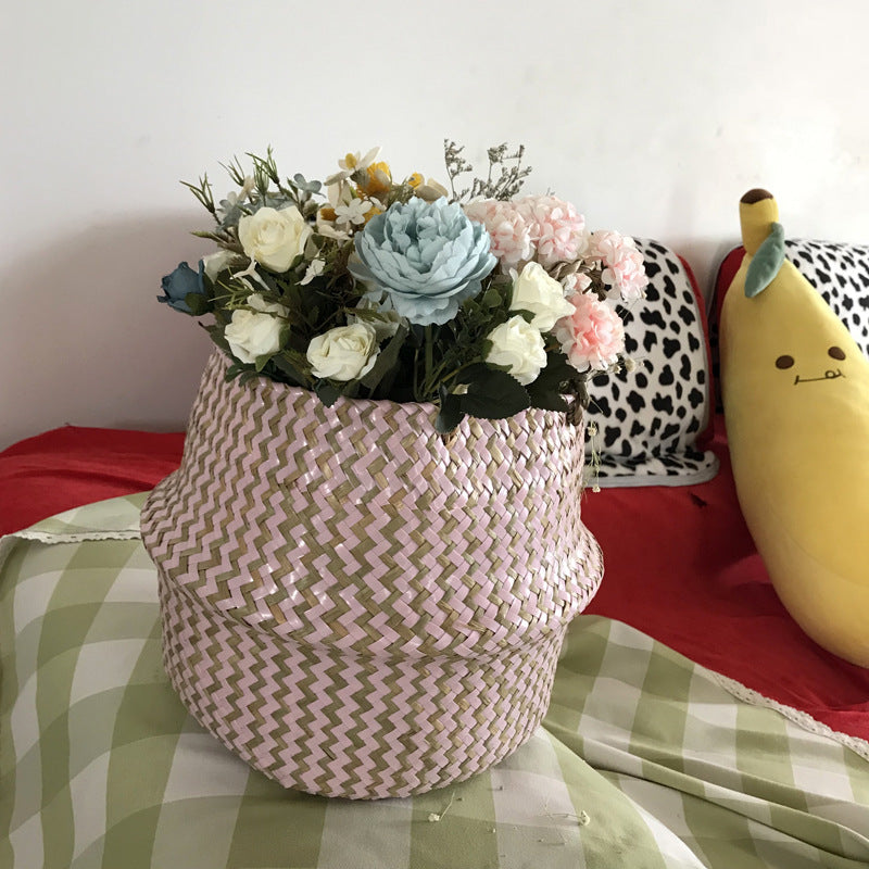 Handmade Foldable Bamboo Laundry Storage Basket