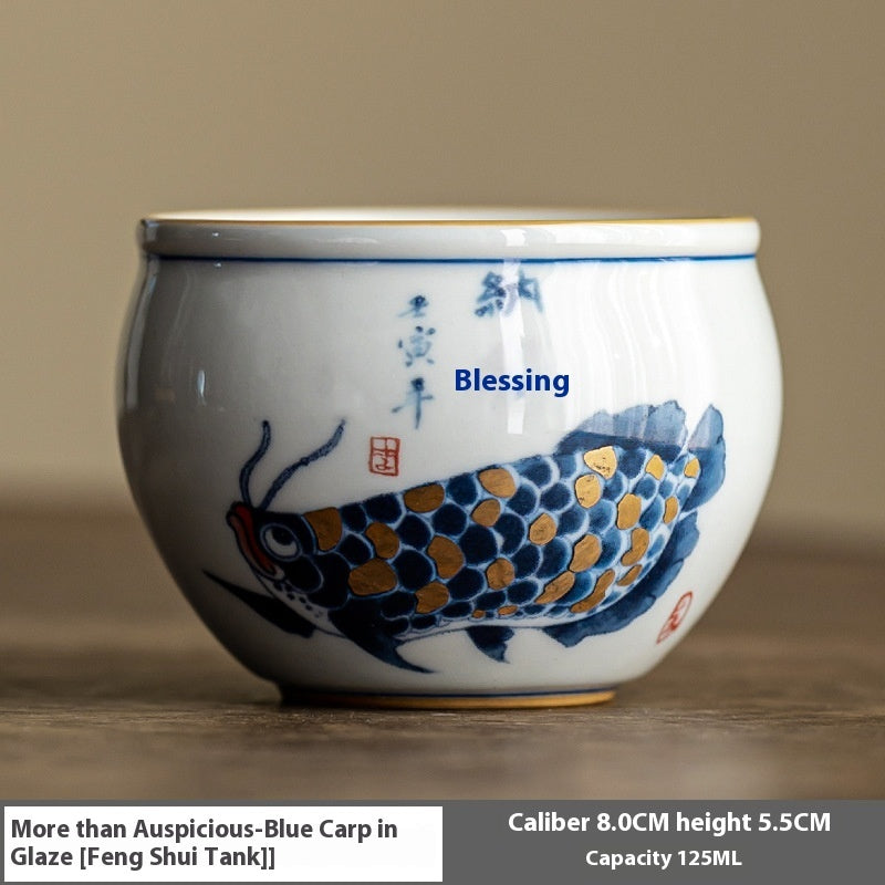 Retro Year of the Fish Ceramic Tea Cup