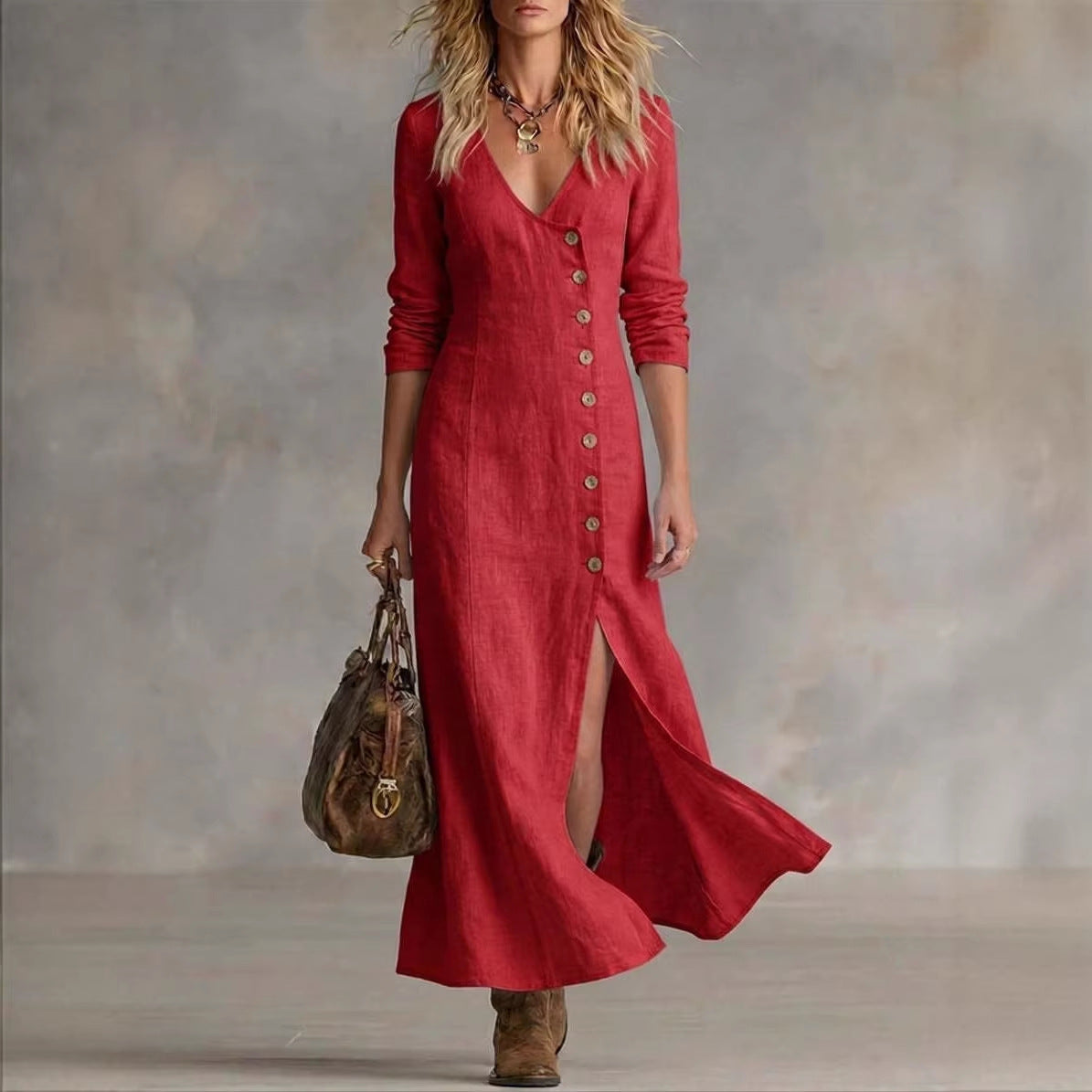 Fashionable Casual Cotton Linen Long Sleeve Womens