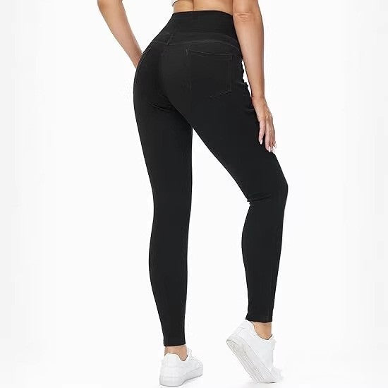 Women's High Waisted Faux Denim Jeans