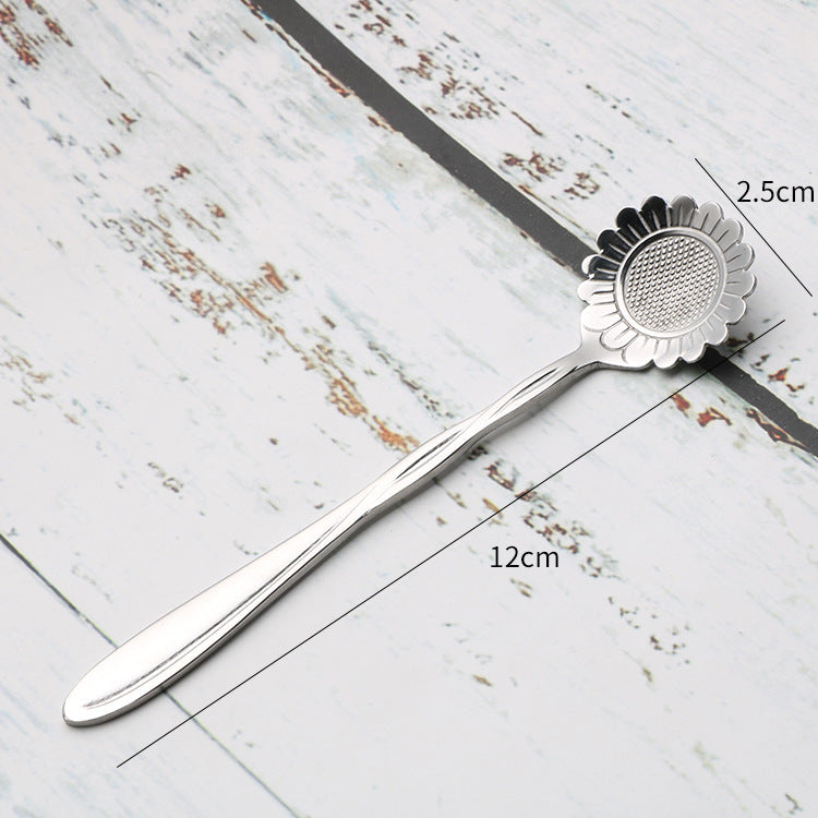 Teaspoons Rose Shaped Flower Stainless Steel Kitchen