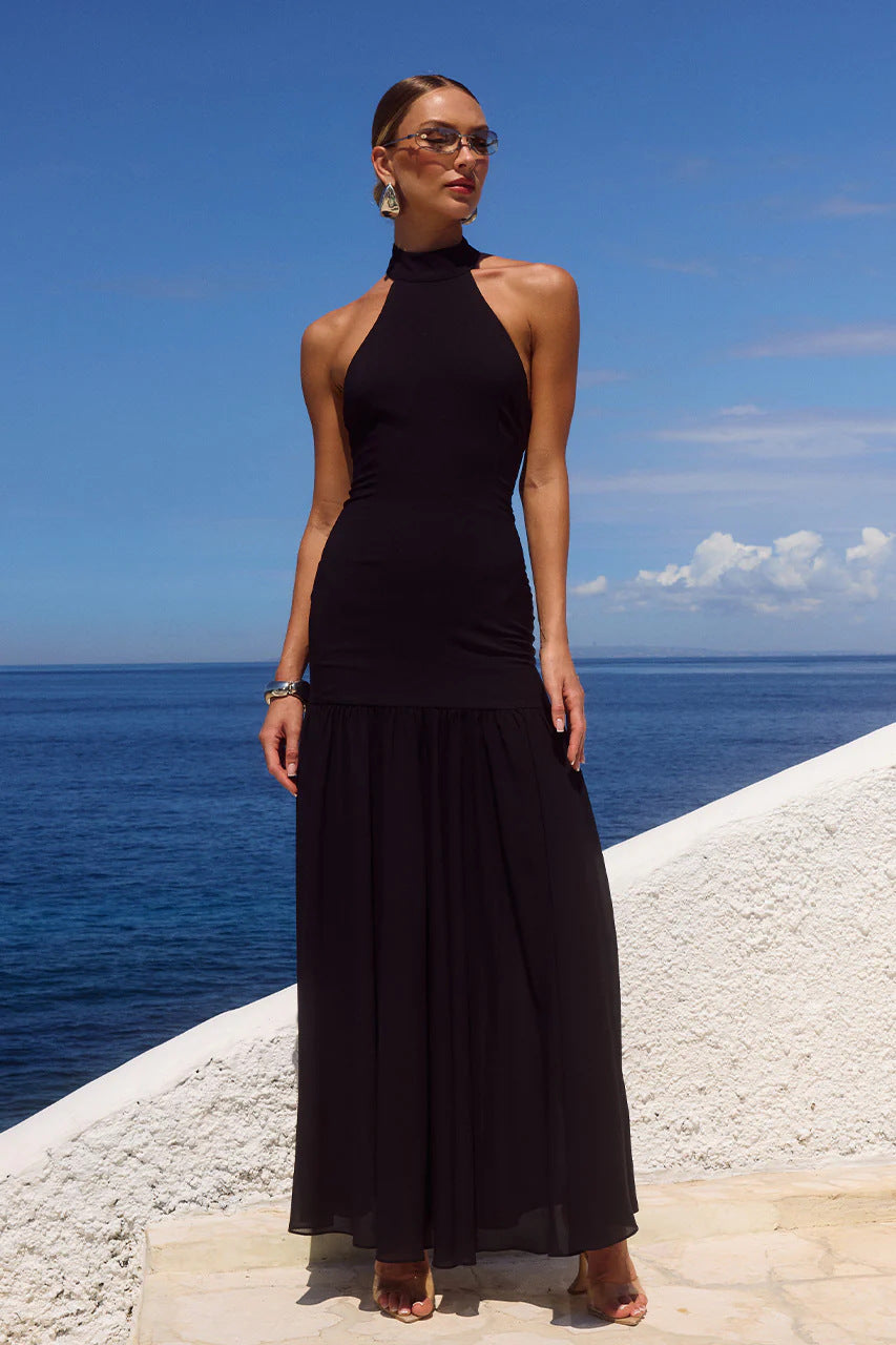 Flowing Resort Style Patchwork Maxi Dress Fairy