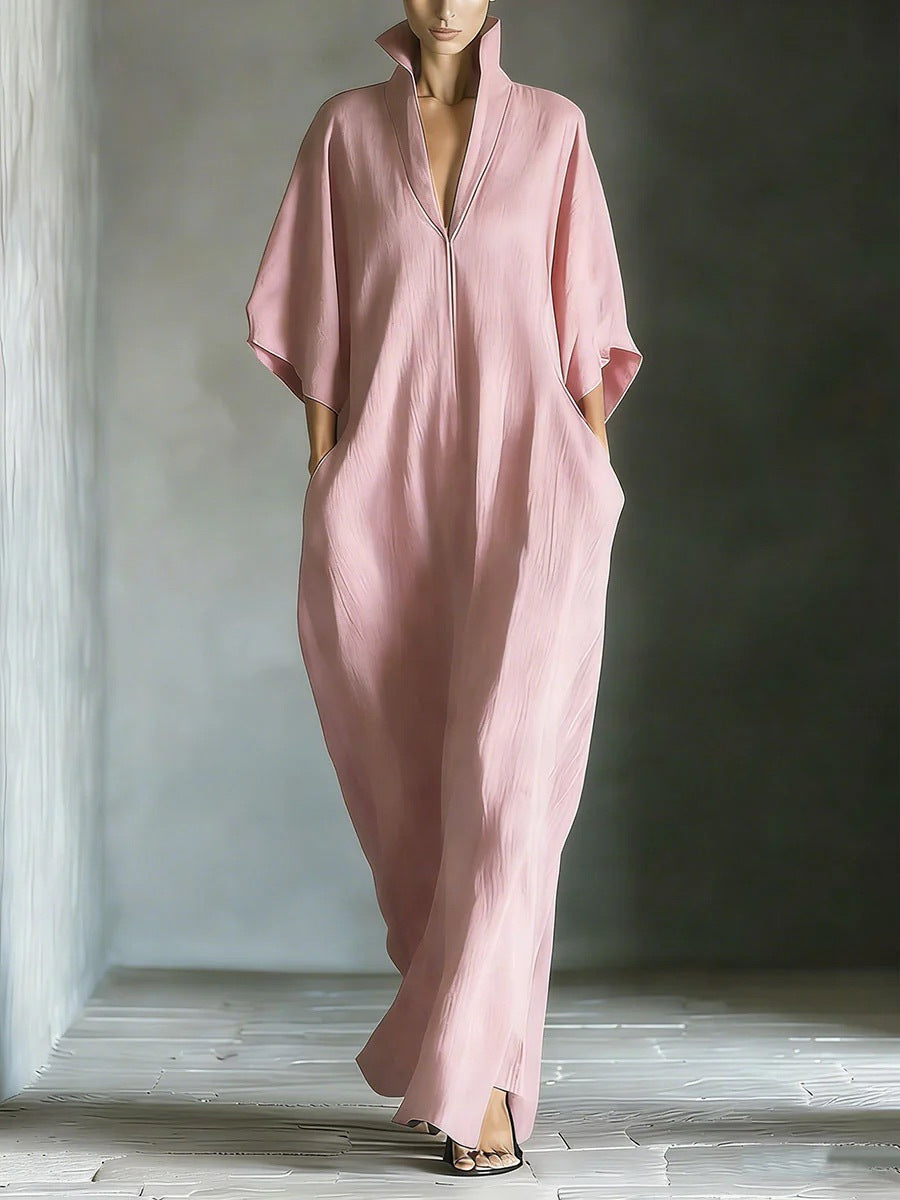 Womens Fashion V Neck Casual Loose Dress
