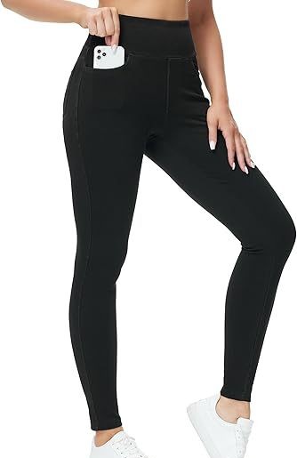Women's High Waisted Faux Denim Jeans