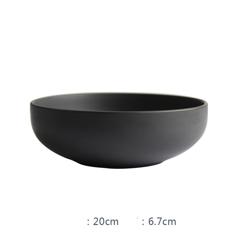Nordic Ceramic Rice Bowl & Deep Steak Plate
