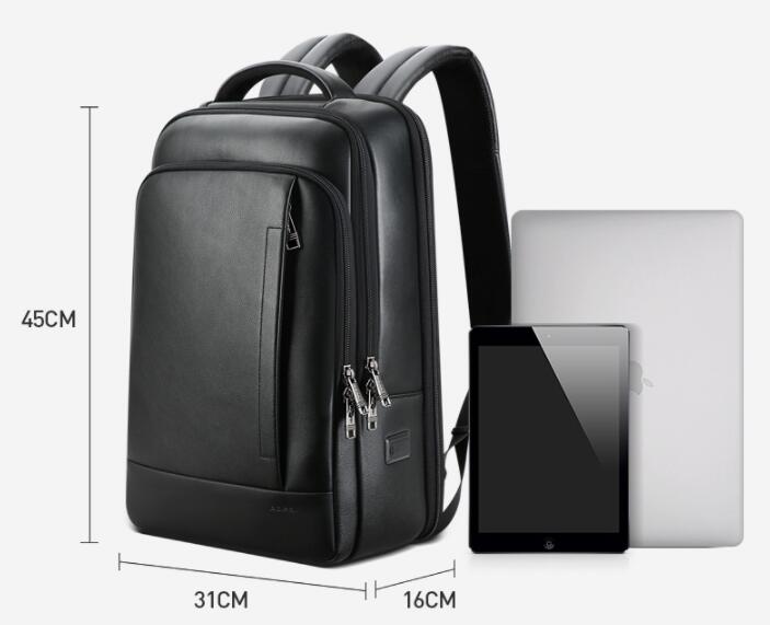 Men's Waterproof Leather Business Backpack