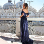 Sequin Maxi Ball Gown Prom Dress Slit