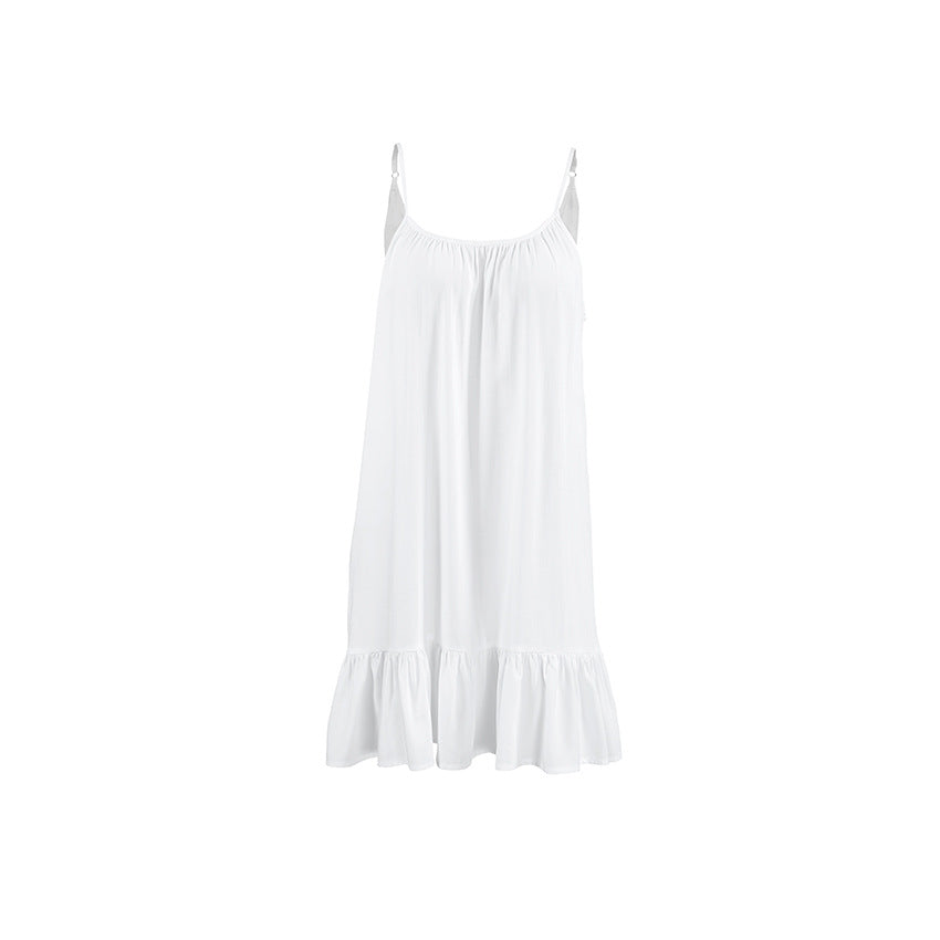 Short Ruffled Nightdress Womens Loungewear